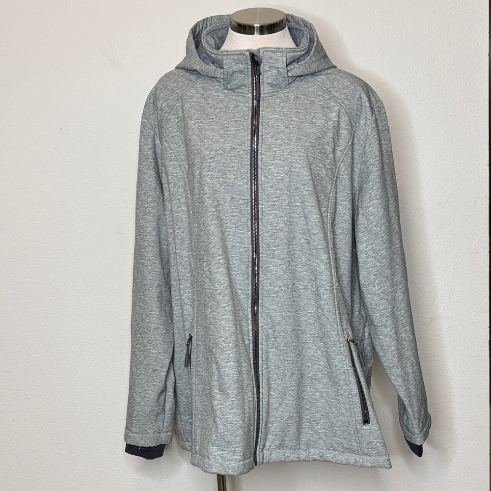 Free Country size 3X green and Gray heathered Hooded Jacket
